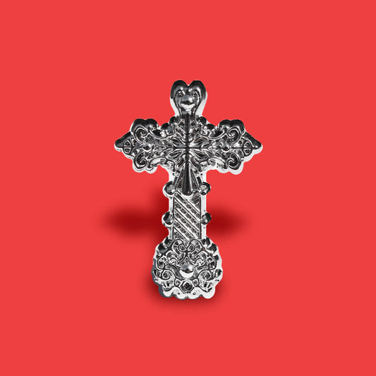 Ornate Gothic Cross Enamel Pin | Extreme Largeness Wholesale