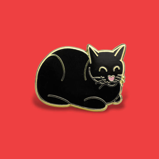 Cat Loaf Black Enamel Pin • Extreme Largeness Wholesale