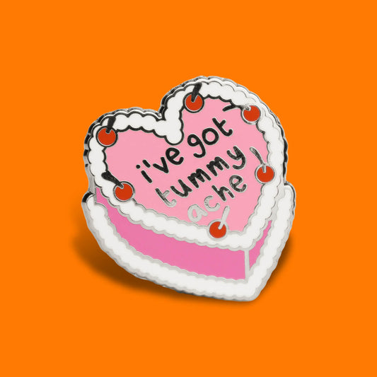 Tummy Ache Cake Enamel Pin • Extreme Largeness Wholesale