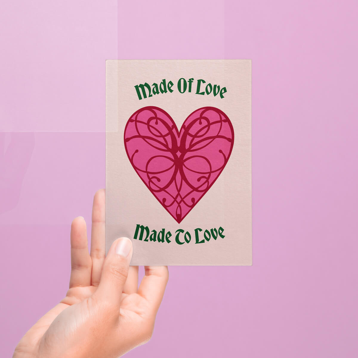 MADE OF LOVE MADE TO LOVE POSTCARD