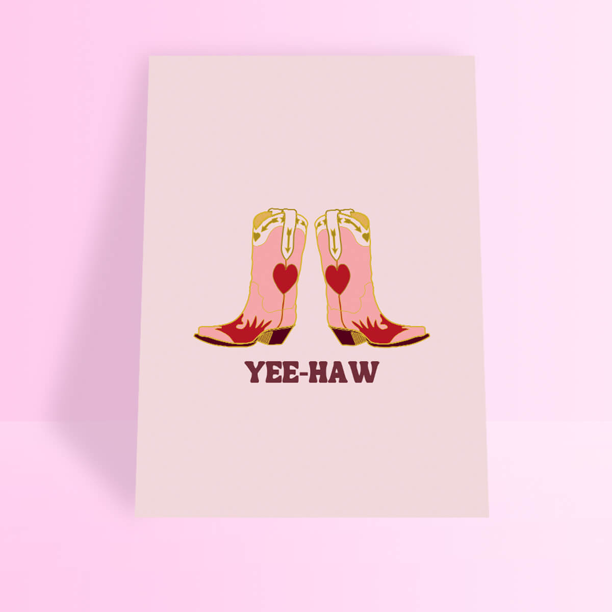 YEE HAW COWBOY BOOTS A4 PRINT - PACK OF 5