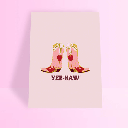 YEE HAW COWBOY BOOTS A4 PRINT - PACK OF 5