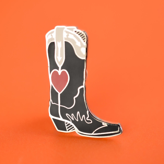 BLACK COWBOY BOOT ENAMEL PIN - PACK OF 5