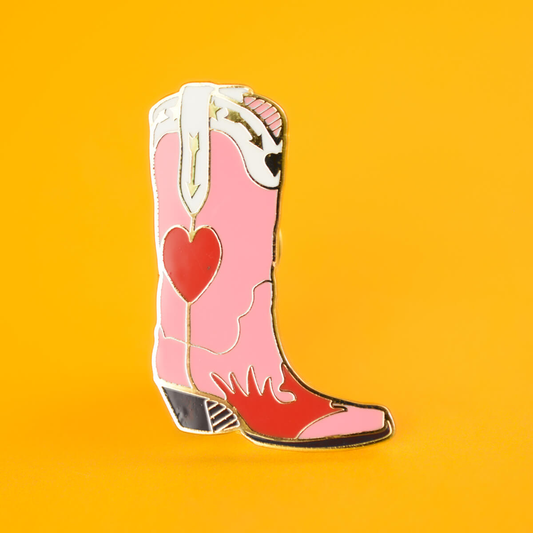 PINK COWBOY BOOT ENAMEL PIN - PACK OF 5