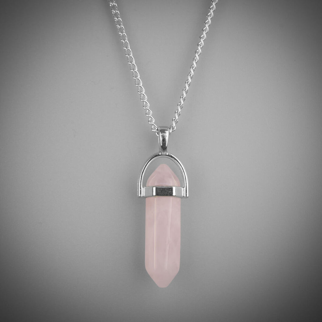 ROSE QUARTZ WAND NECKLACE - PACK OF 5