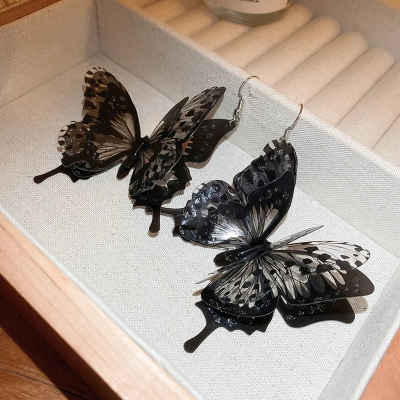 ER895 Black Butterfly Earrings