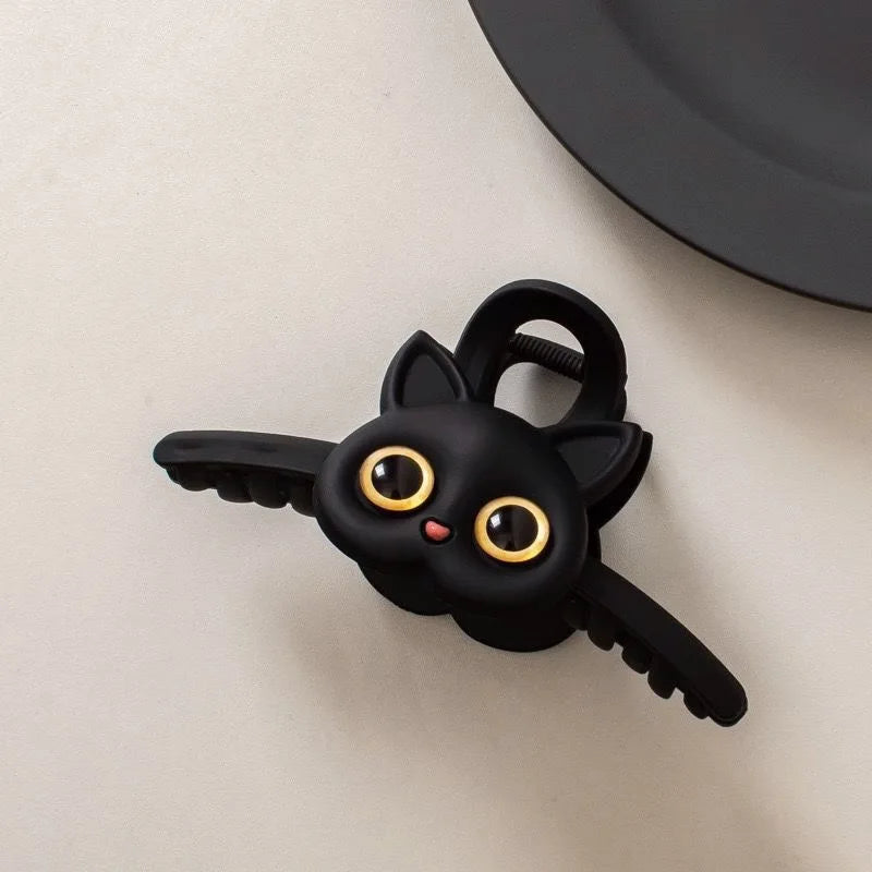 ACCS55 Hair Clip Cute Cat Black