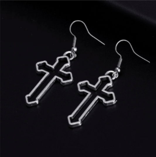 ER840 Hollow Cross Earrings