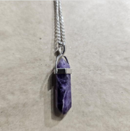 LNK134 Crystal Chain Amethyst Silver