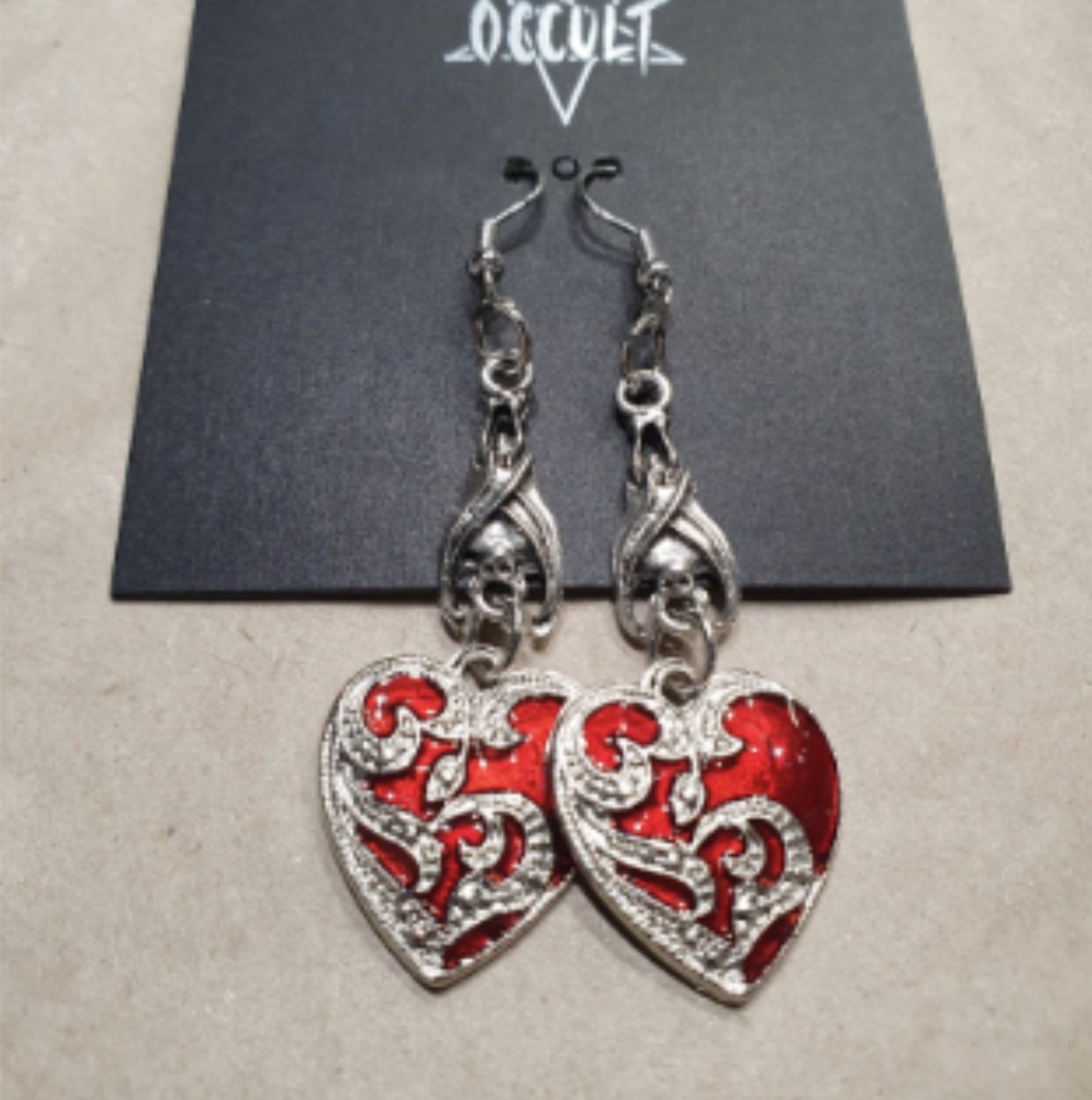 ER470 Bat & Heart Earrings