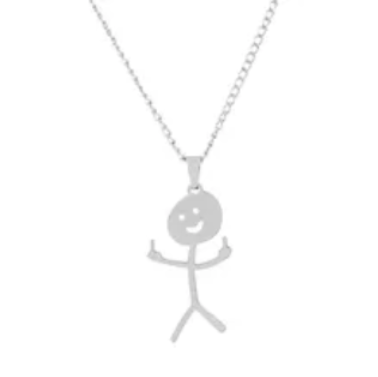 LNK209 Doodle Dude Necklace Silver