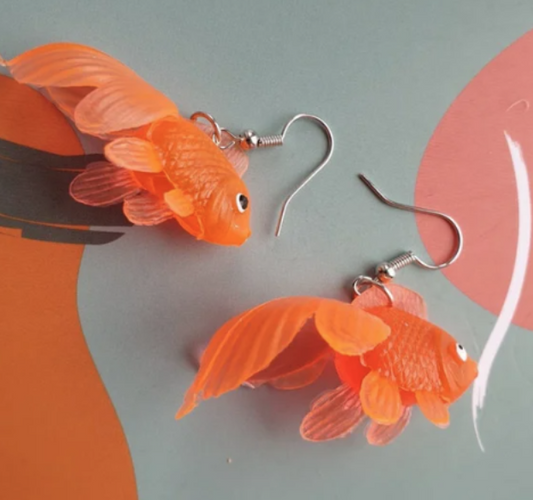 ER594 Goldfish Earrings Orange