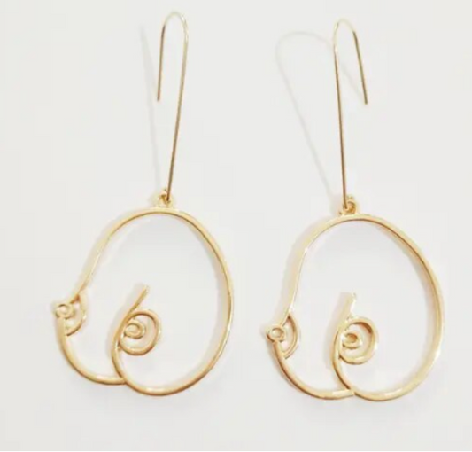 *ER520 Boob Earrings Gold