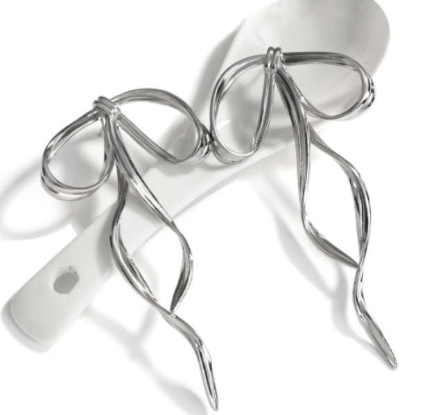 ER873 Bow Earrings Silver