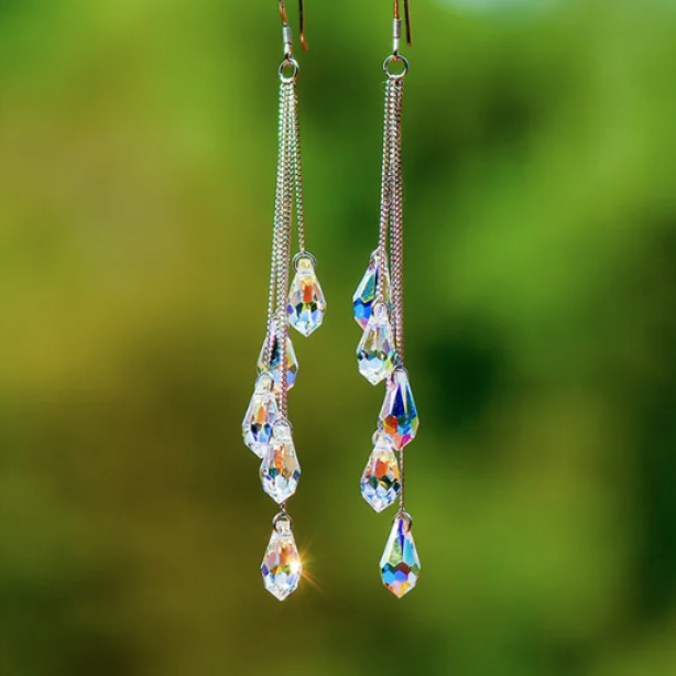 ER879 5 Drops Earrings Clear