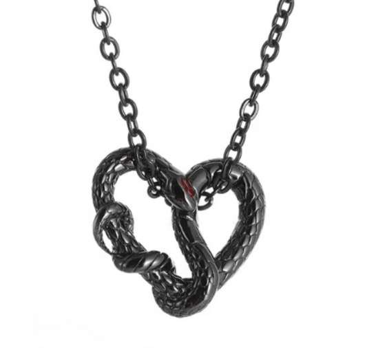 LNK340 Snake Heart Necklace