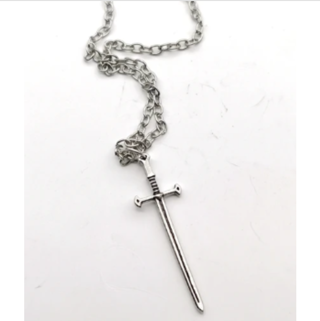 LNK61 Sword Necklace Silver