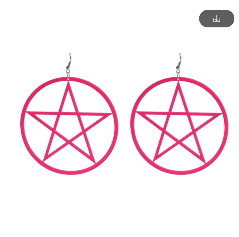 ER494 Acrylic Pentacle Hoops Pink