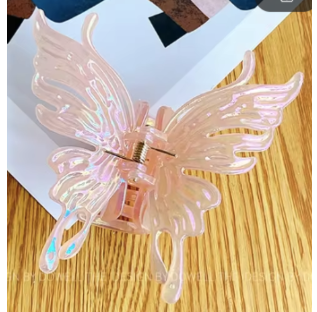 ACCS123 Hair Clip Butterfly Pink Iridescent