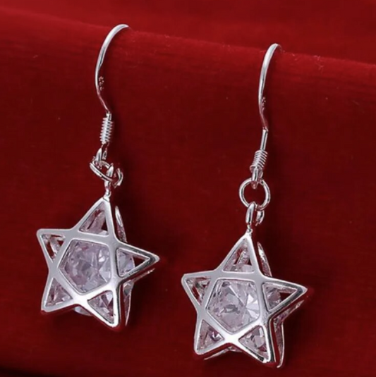 ER837 Crystal Star ERs Silver