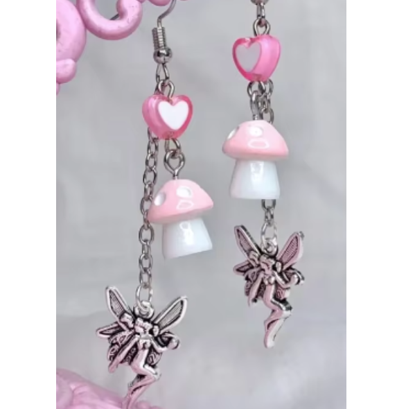 ER852 Fairy Mushroom ERs Pink