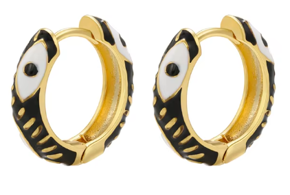 ER979 Eye Hoops Gold/ Black