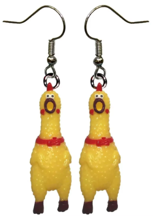 ER1018 Rubber Chicken Earrings