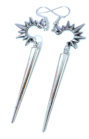 ER1031 Long drop spike Silver Ers