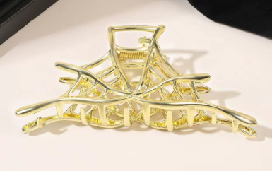 *ACCS189 Hair Clip Spiderweb Gold - Extreme Largeness Wholesale