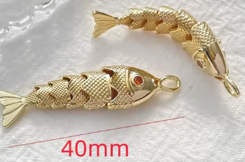 LNK538 Gold Fish Pendants