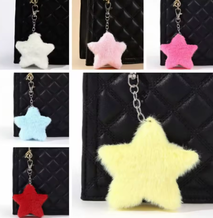 KR127 Fluffy Star Keyring - Extreme Largeness Wholesale