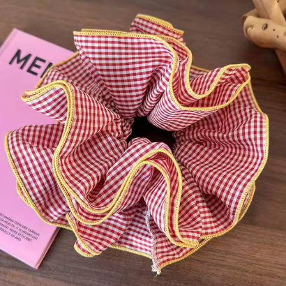 ACCS214 Gingham Lemon Edge Srunch - Extreme Largeness Wholesale