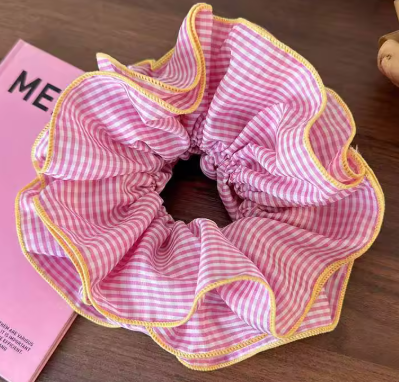 ACCS214 Gingham Lemon Edge Srunch - Extreme Largeness Wholesale