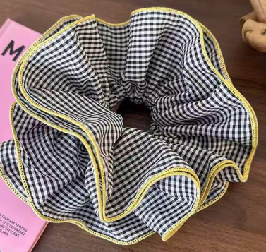 ACCS214 Gingham Lemon Edge Srunch - Extreme Largeness Wholesale