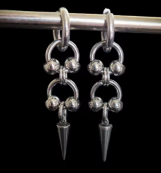 ER1152 Hoops & Spikes Earrings - Extreme Largeness Wholesale
