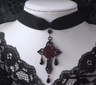 LNK615 Rose Cross Choker - Extreme Largeness Wholesale