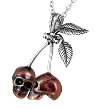 LNK624 Cherry Skulls Necklace - Extreme Largeness Wholesale