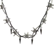 LNK612 Barbed Wire Spike Twist Necklace - Extreme Largeness Wholesale