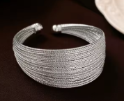 LBRC94	Wide Bangle Cuff Silver - Extreme Largeness Wholesale