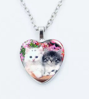 LNK642 Kitten Heart Necklace - Extreme Largeness Wholesale