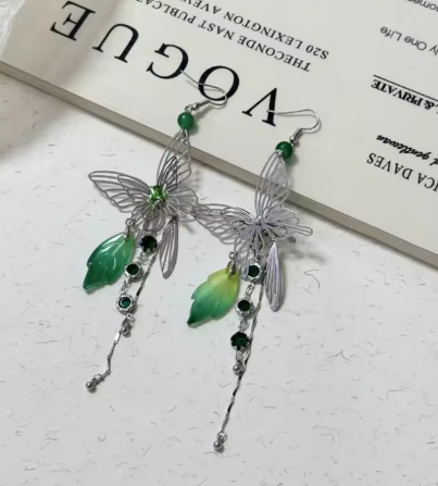 ER1203 Green Butterfly Earrings