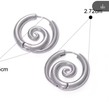 ER1234 Chunky Spiral Earrings - Extreme Largeness Wholesale