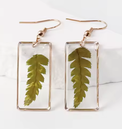 ER1228 Pressed Fern Earrings