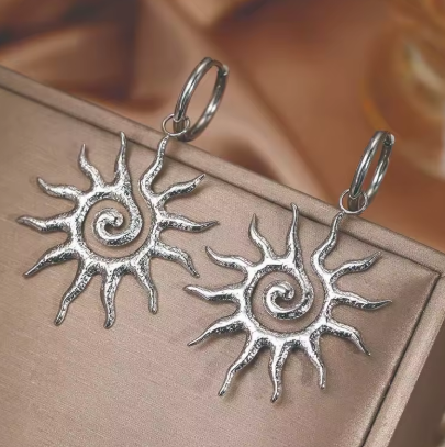 ER1257 Sun Spiral Hoop Earrings - Extreme Largeness Wholesale