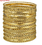LBRC134 Bangle Stack Medium Gold- 12 pcs - Extreme Largeness Wholesale