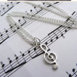 LNK676	Treble Clef Music Necklace - Extreme Largeness Wholesale