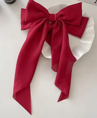 ACCS75 Hair Clip Silky Bow Red - Extreme Largeness Wholesale