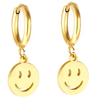 ER650 Smiley Hoops Gold