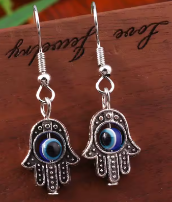 ER564 Evil Eye In Hamsa Hand ERs