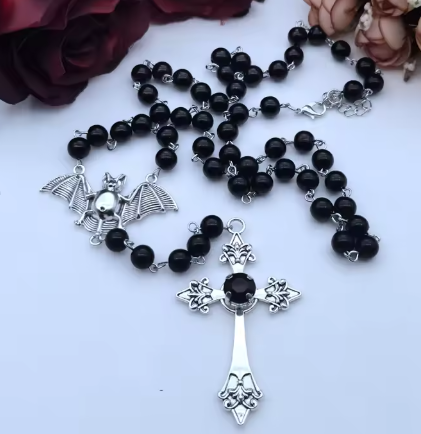 LNK228 Bat & Cross Rosary